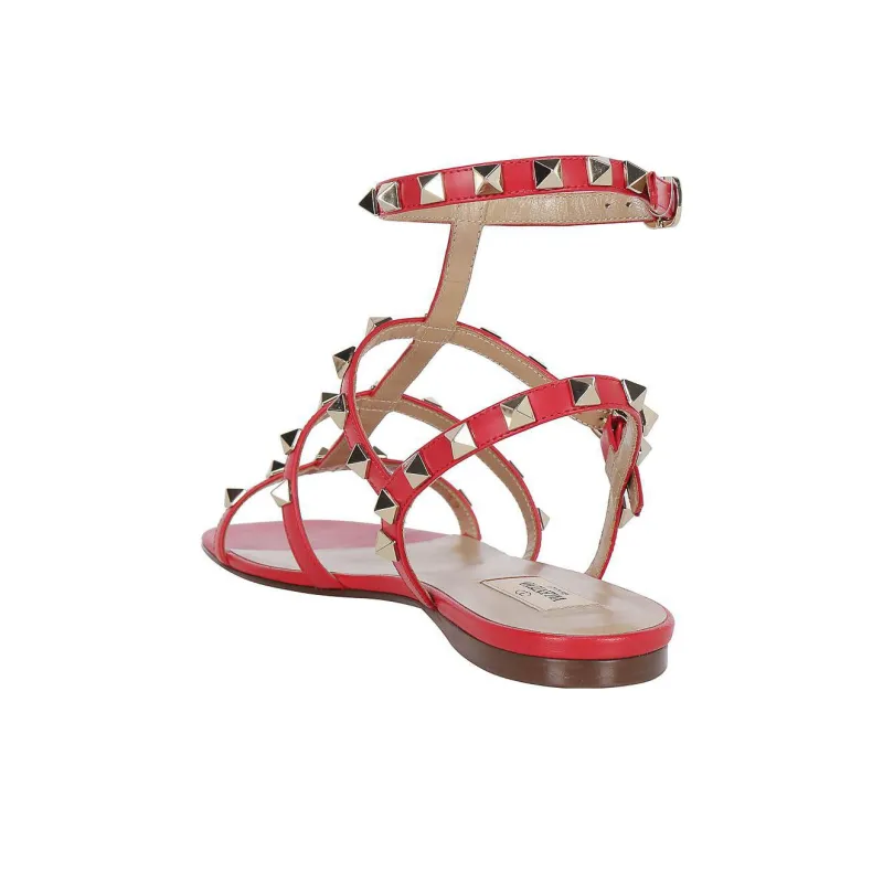 Valentino Rockstud GARAVANI Stylish Sandal Women's Red-4