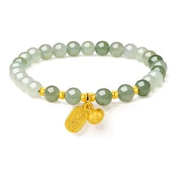ZHOU LIU FU Bracelets Pale Greenish White Jade Women's
