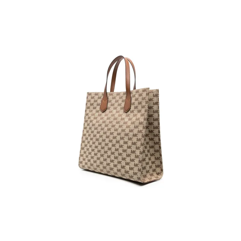 MICHAEL KORS Fabric With Calfskin Shoulder Bag Crossbody Bag Handbag Women's Beige/Ebony-1