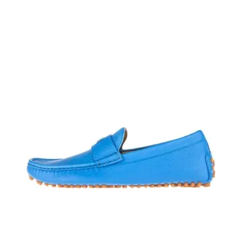 GUCCI Gommino Loafers Men Low Top Blue