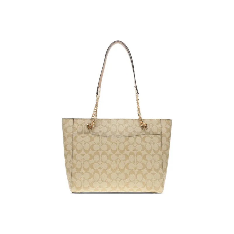 COACH Cammie Artificial Leather Tote Bag Shopping Bag Shoulder Bag Handbag Large Size Women's Khaki-3