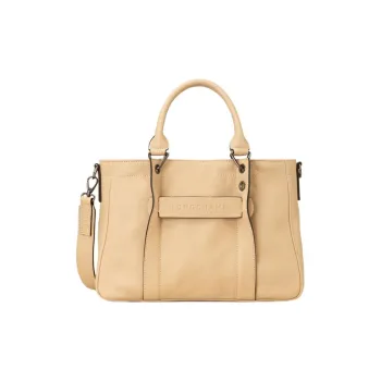 LONGCHAMP 3D Calfskin With Sheepskin Accents Shoulder Bag Crossbody Bag Handbag Medium Size Women's Light Brown