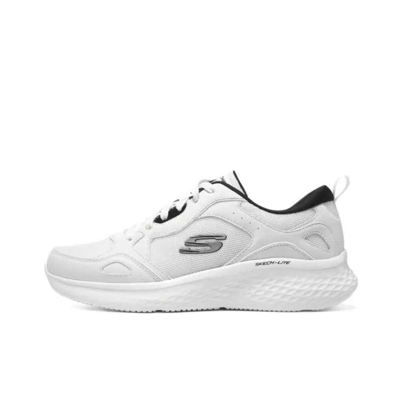 Skechers Skech Lite Pro Cushioning, Wear Resistant Low Top Sneakers Men's White Black-0