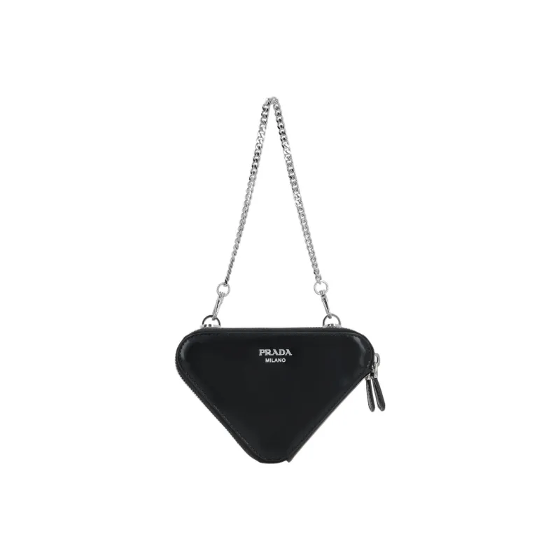 PRADA Brushed Chain Linked Wallet Black-2