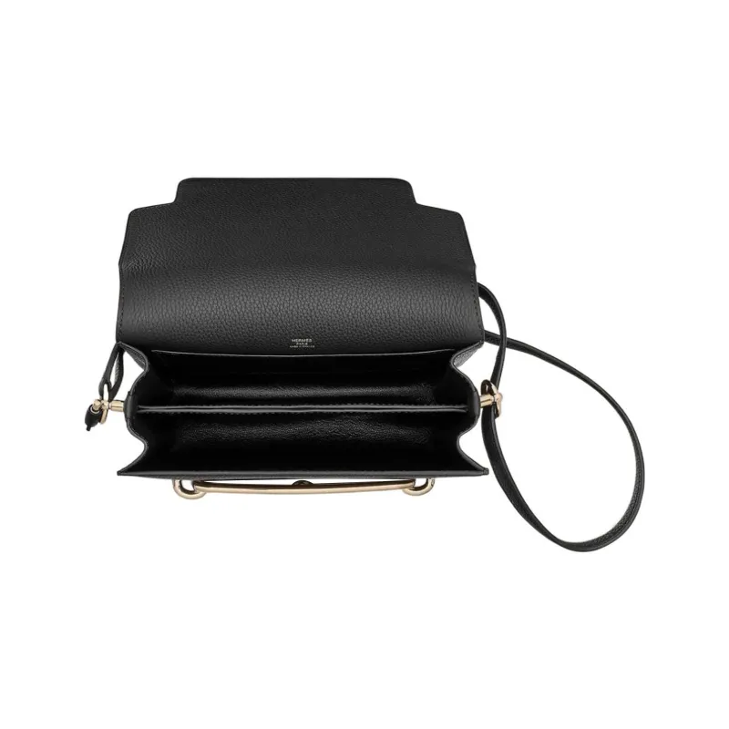 HERMES Roulis Taurillon Clemence Leather Pig Nose Bag Shoulder Bag Crossbody Bag Women's 89 Noir Black-3