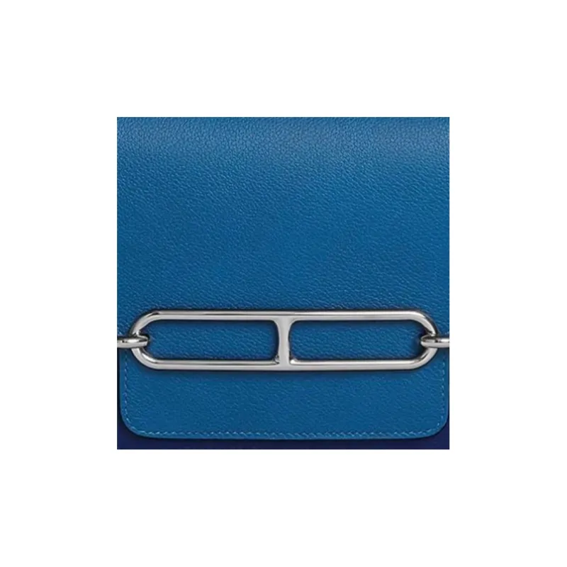 HERMES Roulis Evercolor Calfskin Pig Nose Bag Crossbody Bag Mini Women's Sapphire/Blue-4