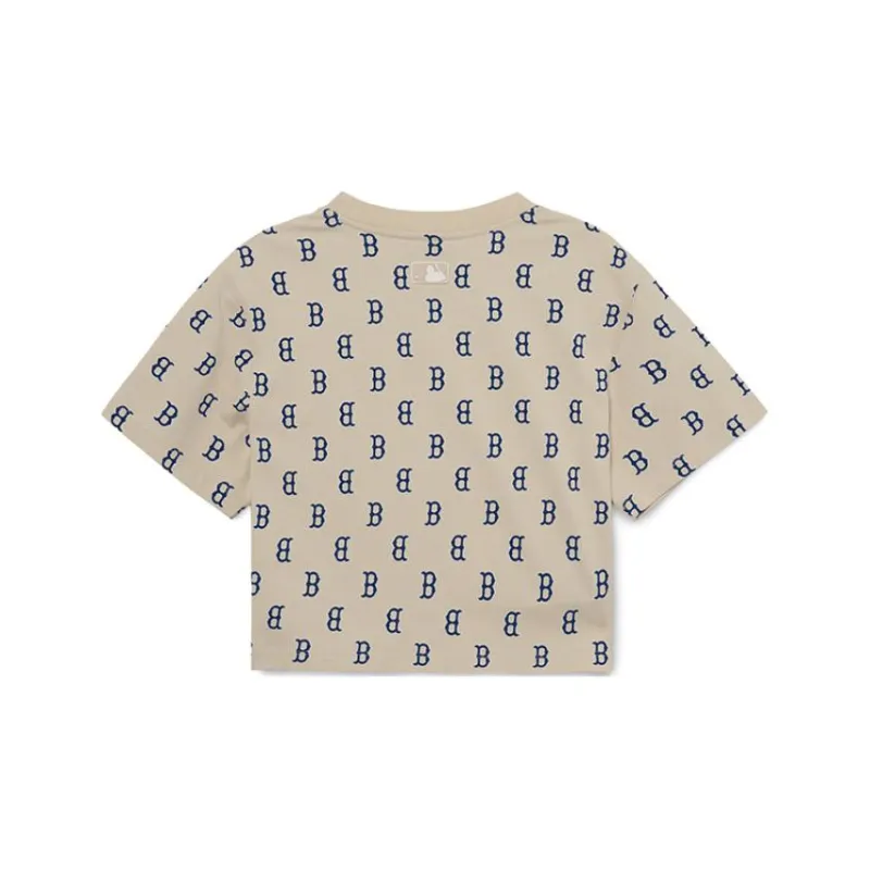 MLB Los Angeles Dodgers Crop Tops Women's Light Beige-1