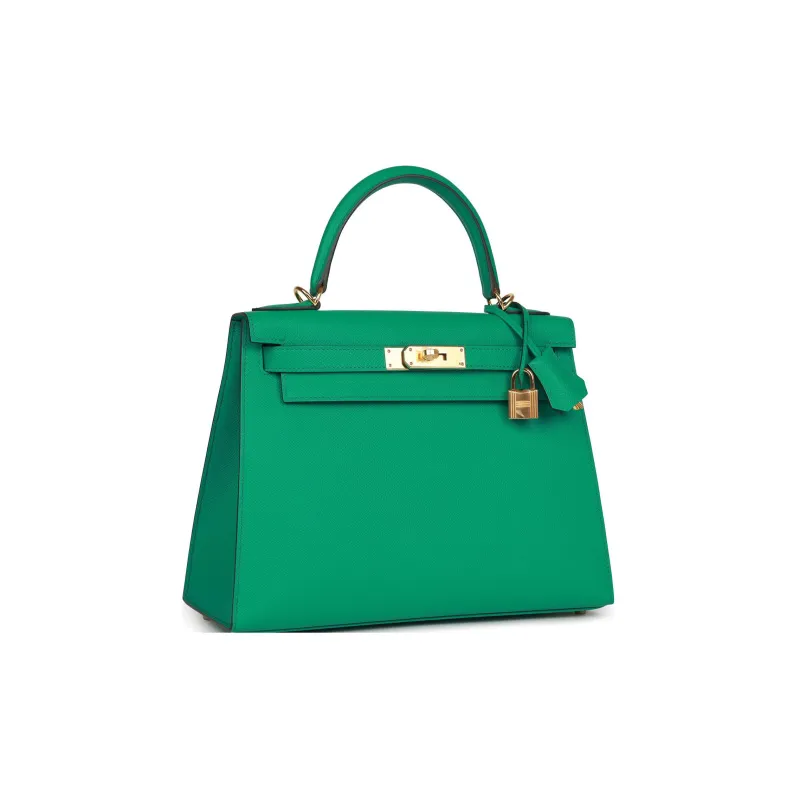 HERMES Kelly Epsom Leather Kelly Bag Handbags Women's O6 Vert Jade Emperor Green-2