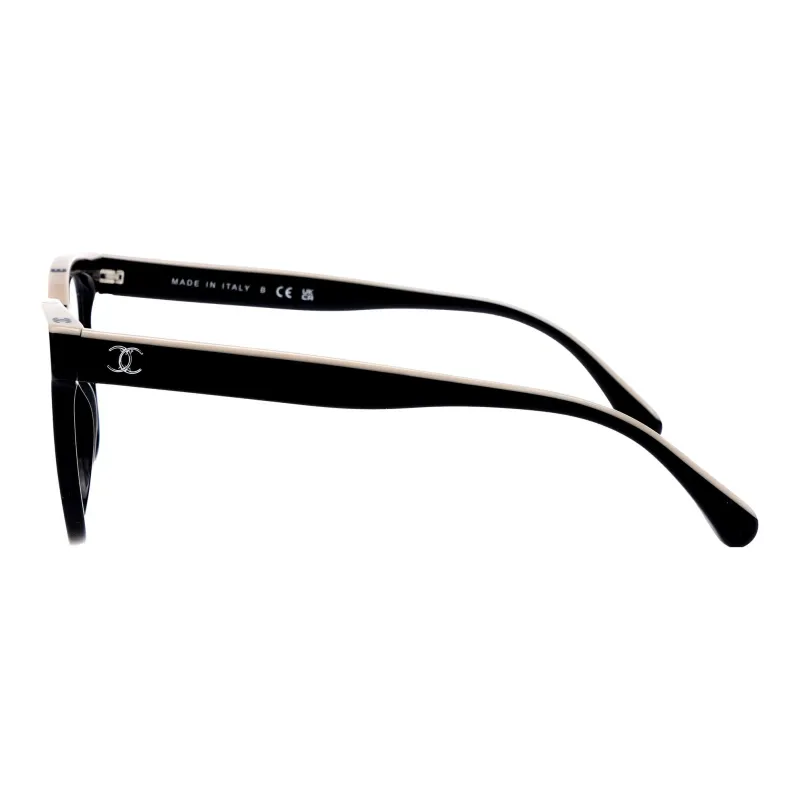 CHANEL Square Injection Molded Square Optical Glasses Unisex Black/Beige-4