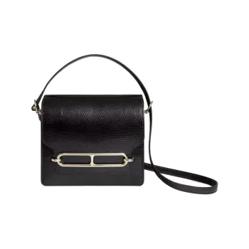 HERMES Roulis Niloticus Leather Pig Nose Bag Crossbody Bag Mini Women's 89 Noir Black