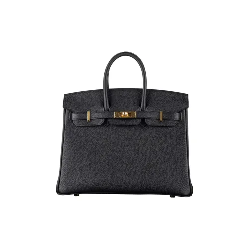 HERMES Birkin Leather Handbag Women's Black