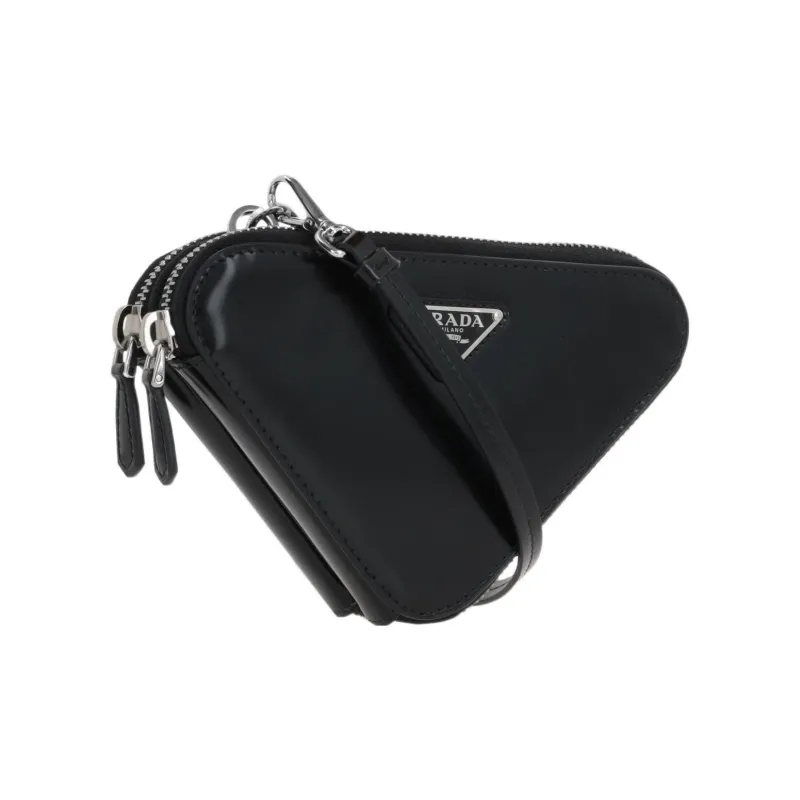 PRADA Brushed Chain Linked Wallet Black-1