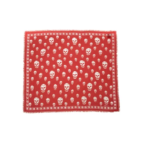 Alexander McQueen Silk Scarves Men Red