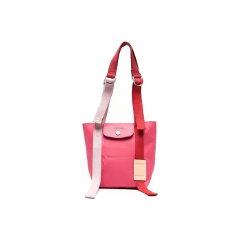 LONGCHAMP Le Pliage Re play Canvas With Leather Trim One Shoulder Canvas Bag Handbag Small Size Women's Peach Pink