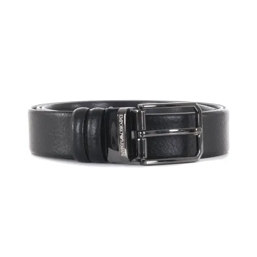 Emporio Armani Logo Engraved Buckle Belt