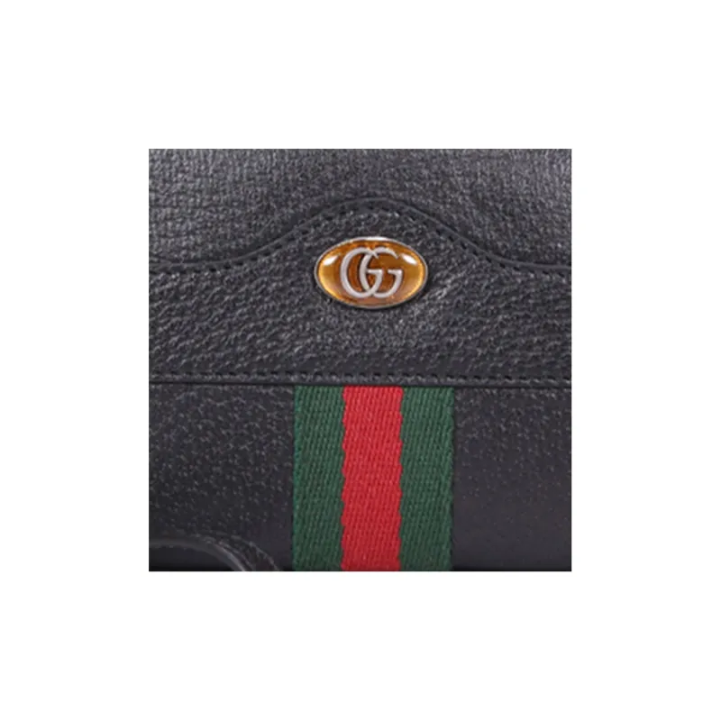 GUCCI Leather Wristband Clutch Mini Women's Black-5