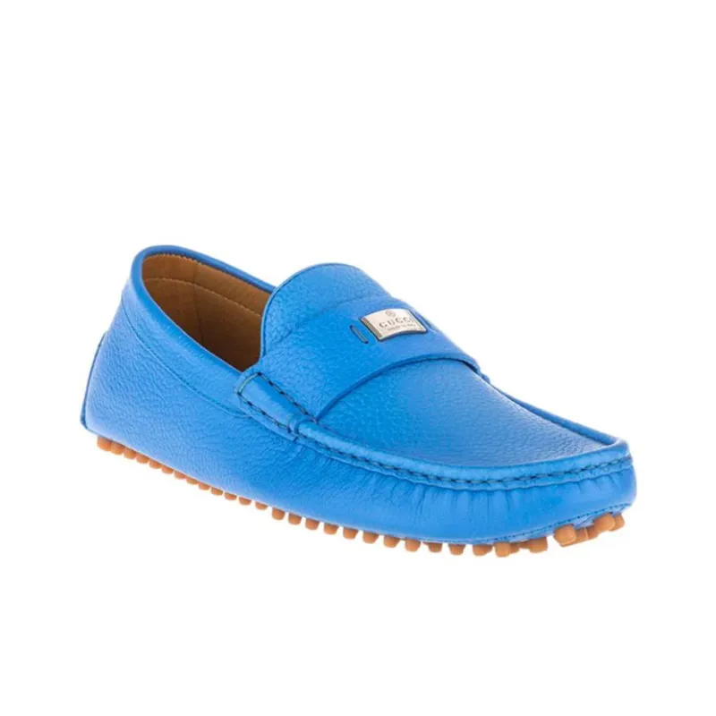 GUCCI Gommino Loafers Men Low Top Blue-1