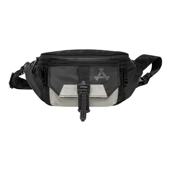 KONADCT Nylon Fabric Sling Bag, Shoulder Bag, Crossbody Bag, Fanny Pack Small Size Unisex Black