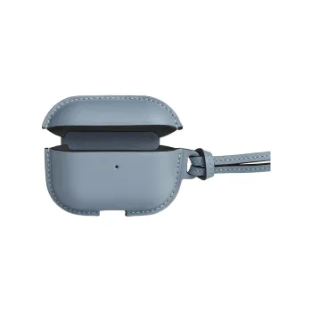 HERMES Swift Leather AirPods Pro Protective Case Earphone Case Unisex Linen Blue/Tin Gray