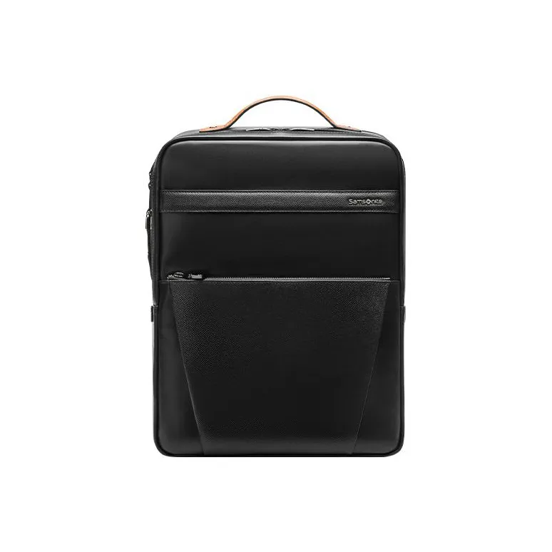SAMSONITE Cow Leather Backpack Regular Men's Black-0
