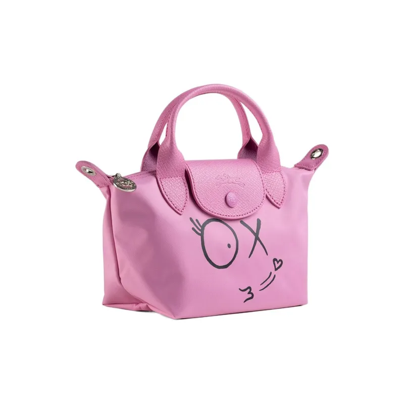 LONGCHAMP ANDRÉ Collaboration Le Pliage Canvas Dumpling Bag Crossbody Bag Handbag Mini Women's Pink-1