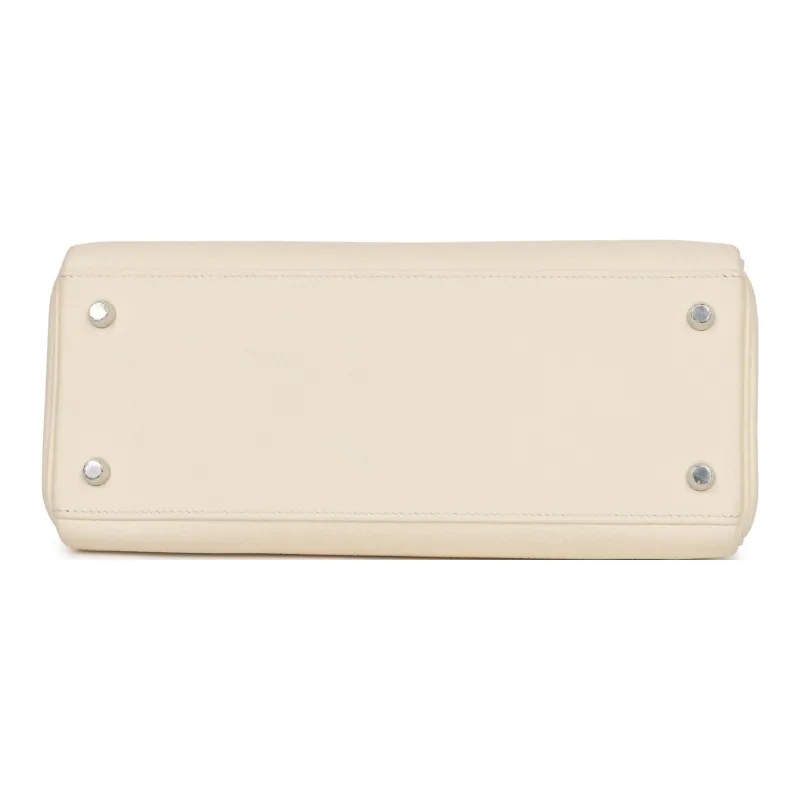 HERMES Kelly Togo Calfskin Kelly Bag Shoulder Bag Crossbody Bag Handbag Regular Women's I2 Nata Cream White-5
