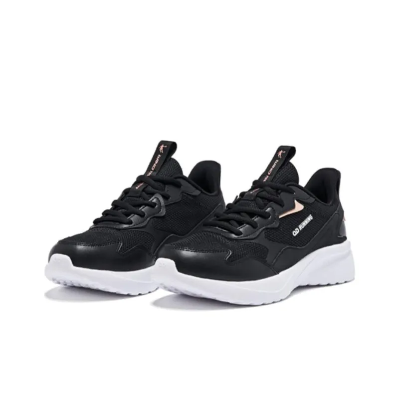 QIAODAN Slip Resistant Breathable Low Top Running Shoes Women's Black-2