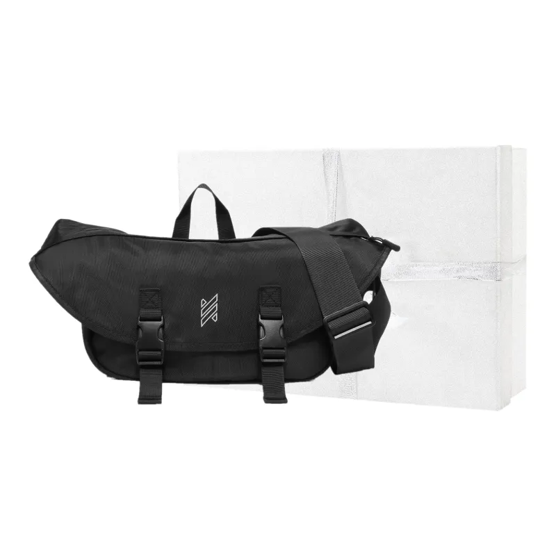 NOMK Oxford Messenger Bag, Crossbody Bag Large Size Unisex Black-7