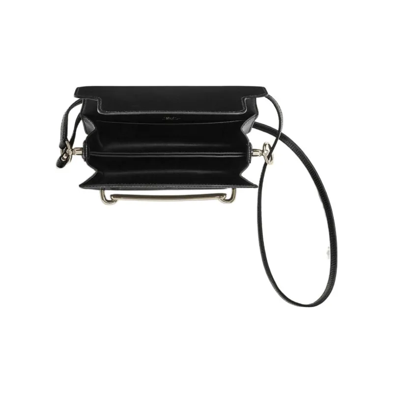 HERMES Roulis Niloticus Leather Pig Nose Bag Crossbody Bag Mini Women's 89 Noir Black-2