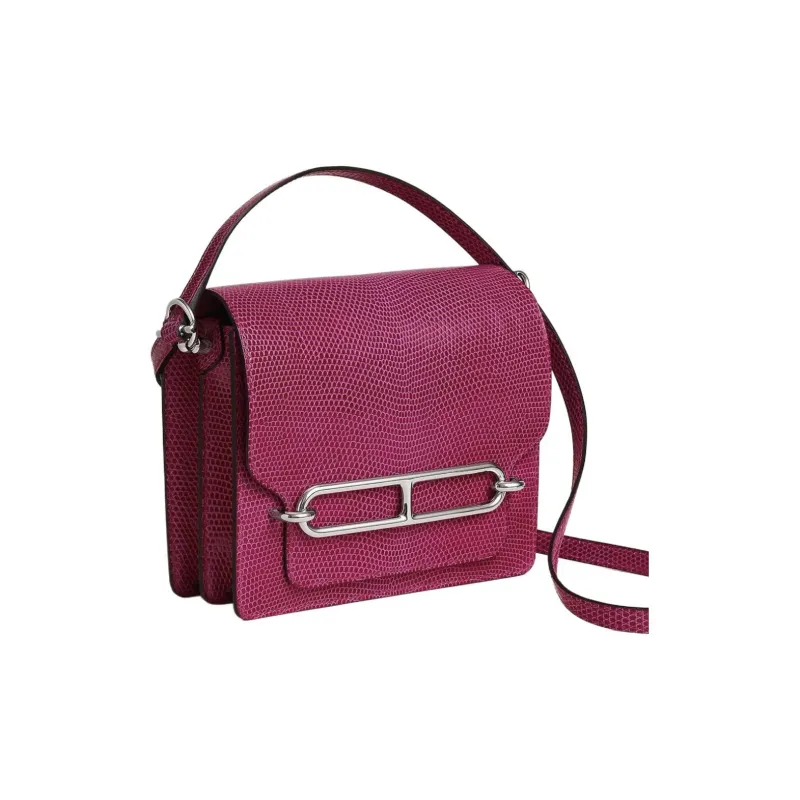HERMES Roulis Niloticus Leather Pig Nose Bag Crossbody Bag Mini Women's L3 Rose Pourpre Purple Rose-1
