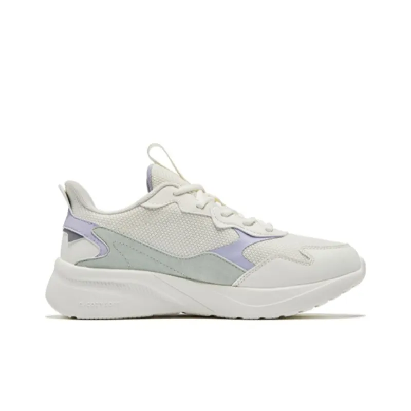 QIAODAN Anti Slip And Wear Resistant Breathable Low Top Running Shoes Women's White Cyan-1