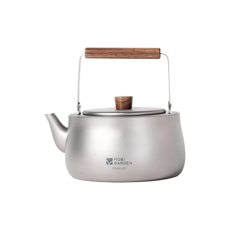 MOBI GARDEN Titanium Kettle, Open Kettle Tea Infuser Outdoor Camping Tea Stove Gathering Titanium 0.8L 3 5 Persons-0