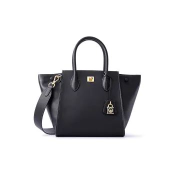 FION Genuine Leather Shoulder Bag Crossbody Bag Large Size Women's Black Brown
