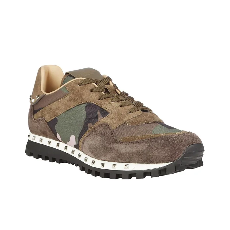 Valentino Cushioning Low Top Sports Casual Shoes Women's Brown Green-3