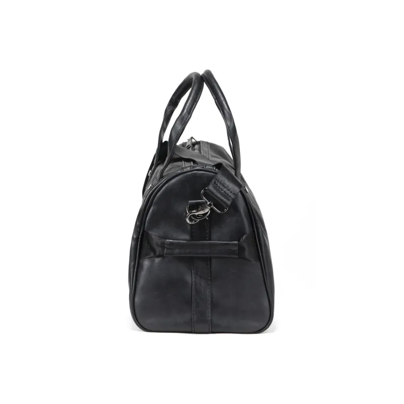 RUIGOR PU Gym Bag Shoulder Bag Crossbody Bag Handbag Large Size Unisex Black-5