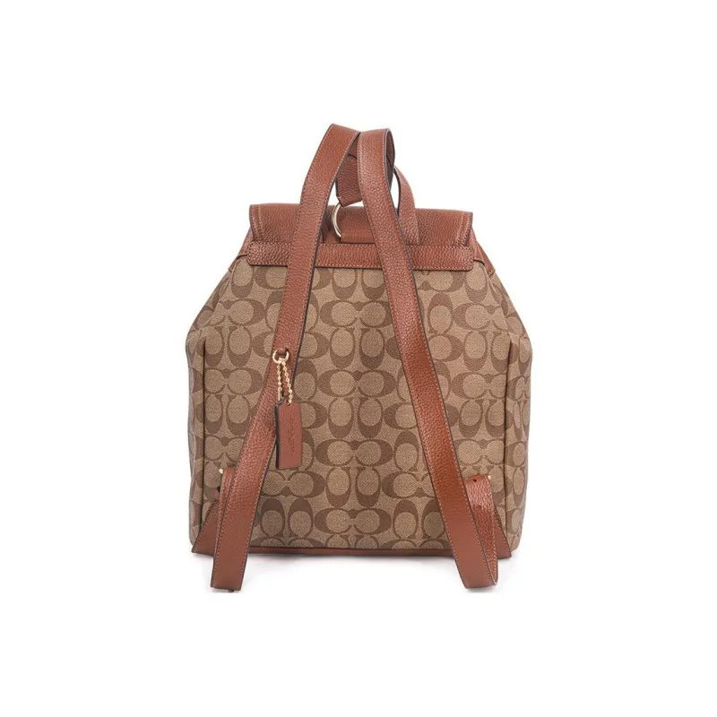 COACH Pennie Cow Leather Backpack Large Size Women's Caramel Brown-2