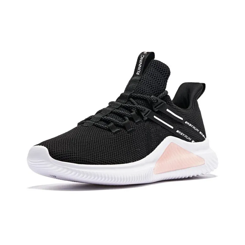 QIAODAN Anti Slip Wear Resistant Low Top Casual Running Shoes Women's Pink Black-1