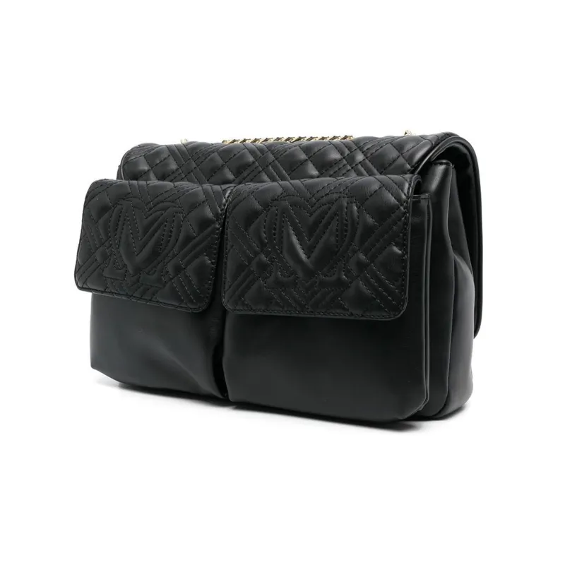 LOVE MOSCHINO Quilted Logo-plaque Crossbody Bag-3