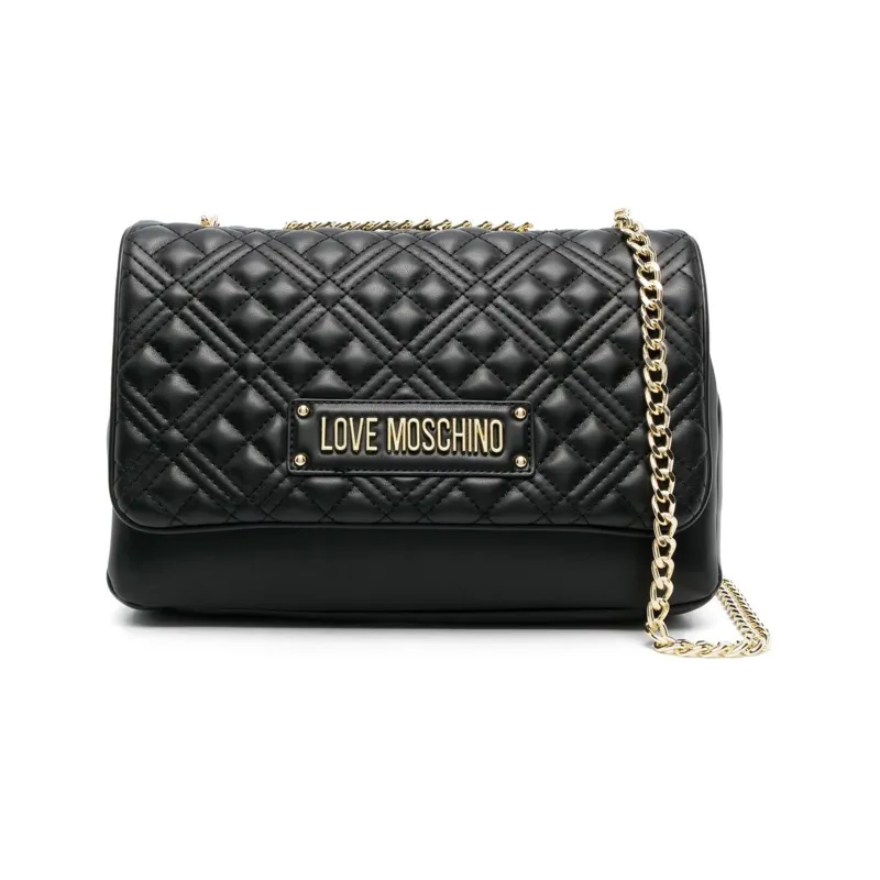 LOVE MOSCHINO Quilted Logo-plaque Crossbody Bag-0