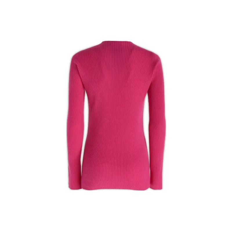 GIORGIO ARMANI V Neck Ribbed Knit Pullover-1