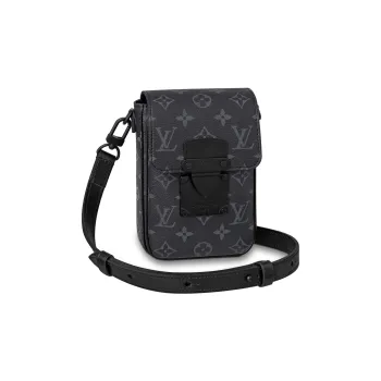 LOUIS VUITTON S LOCK VERTICAL Coated Canvas Shoulder Bag Crossbody Bag Mini Women's Black