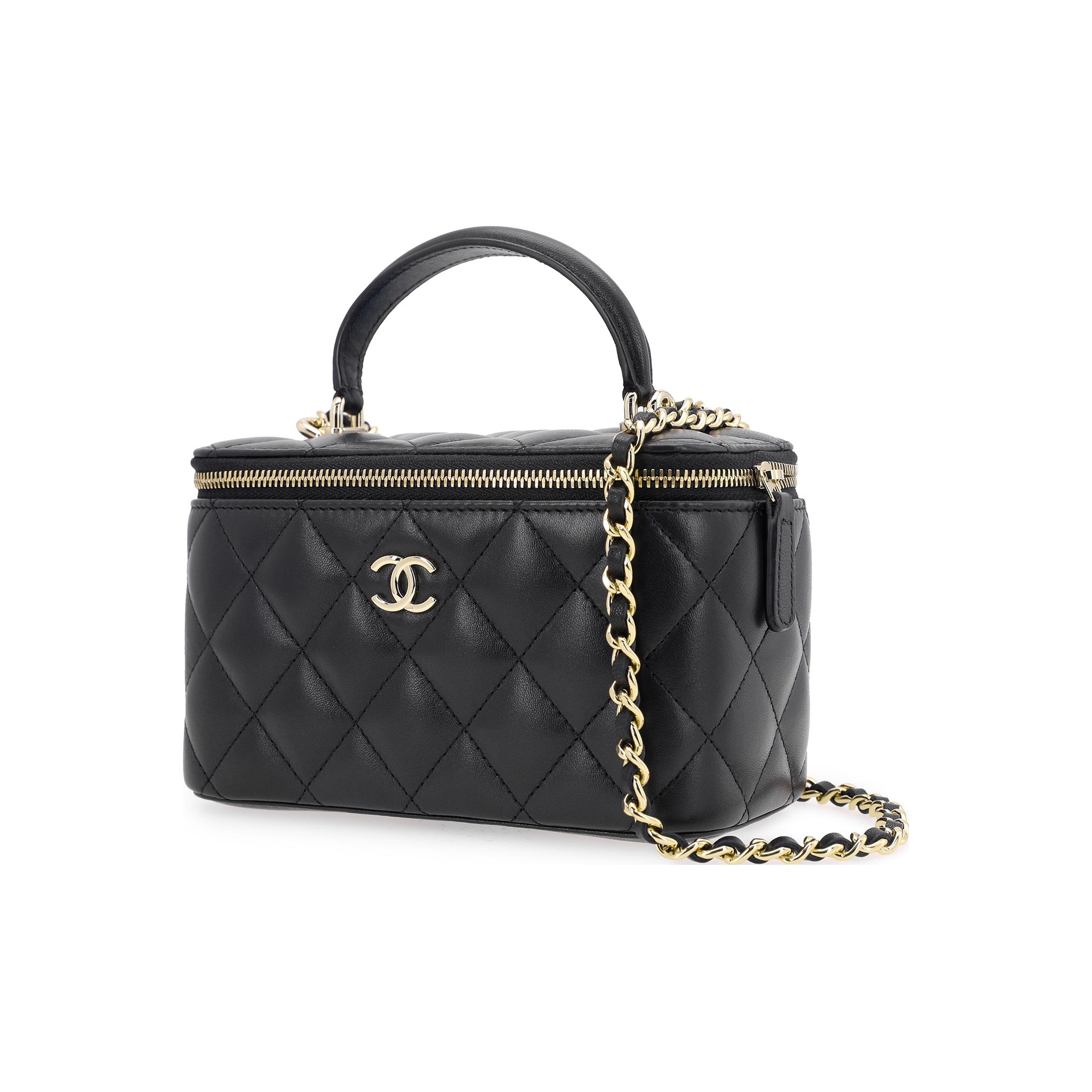 小物 CHANEL Chanel Lion CC Logo Enamel Crystal Pearl Bag Black Jacket