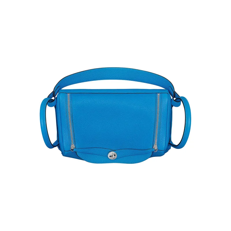 HERMES Lindy Clemence Bullock Leather Handbag Shoulder Bag Women's B3 Bleu Zanzibar Tanzanian Blue-3
