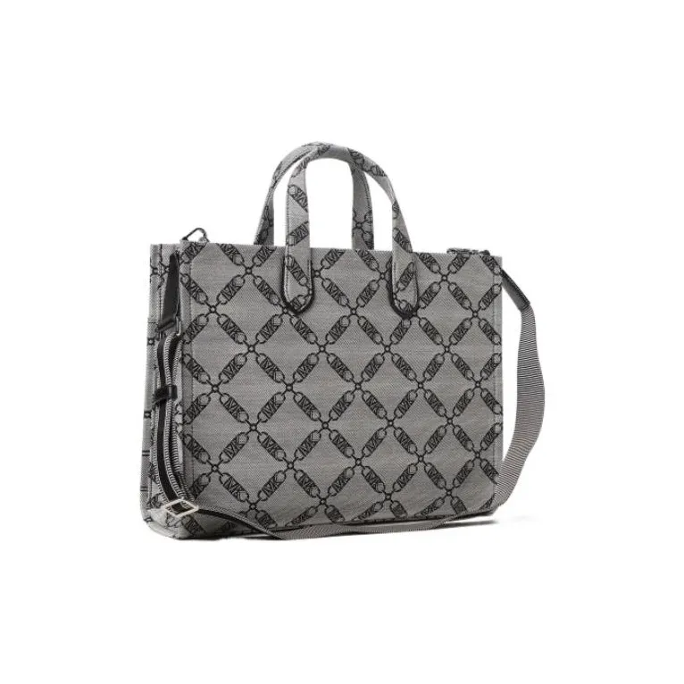 MICHAEL KORS Gigi Jacquard Tote Bag Shopping Bag Handbag Small Size Women's Gray & Black-2
