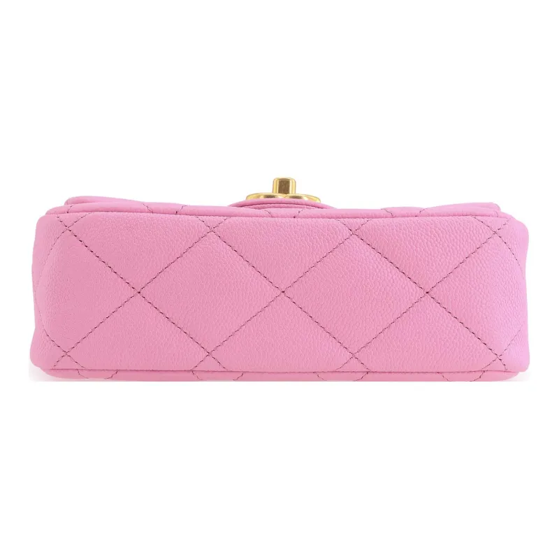 CHANEL Grain Embossed Cow Leather Flap Bag, Shoulder Bag, Crossbody Bag Medium Size Women's Pink-3