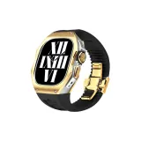 Titanium Alloy Gold Case ◇ Black Strap