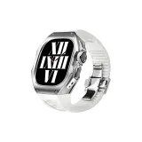 Titanium Alloy Silver Case ◇ White Strap