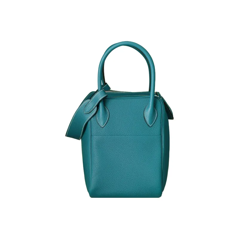HERMES Lindy Taurillon Clemence Leather Handbag Shoulder Bag Women's 75 Bleu Sapphire Denim Blue-2