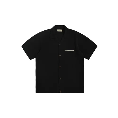 Evi Stub Shirts Men Pitch Black Color Blocking