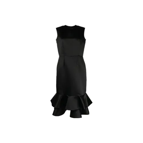 Comme Des Garçons Peplum-hem Sleeveless Midi Dress